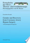 Gender and Recovery from Coronary Artery Bypass Surgery A Psychological Perspective /