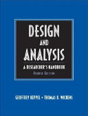Design and analysis : a researcher's handbook /