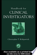 Handbook for clinical investigators