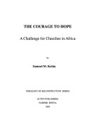 The courage to hope : a challenge for churches in Africa /