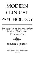Modern clinical psychology : principles of intervention in the clinic and community /