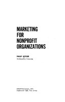 Marketing for nonprofit organizations /