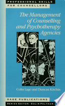 The management of counselling and psychotherapy agencies