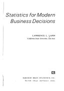 Statistics for modern business decisions /