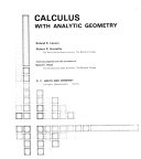 Calculus, with analytic geometry /