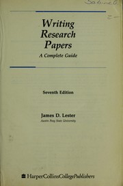 Writing research papers : a complete guide /