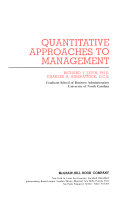 Quantitative approaches to management /