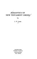 Semantics of New Testament Greek /