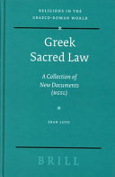 Greek sacred law a collection of new documents (NGSL)  /