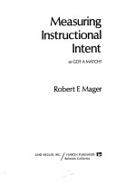 Measuring instructional intent : or, Got a match? /