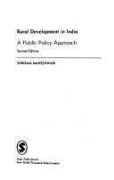 Rural development : a public policy approach /