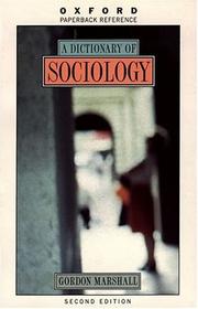 A dictionary of sociology /