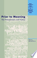 Prior to meaning the protosemantic and poetics /