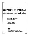 Elements of calculus with contemporary applications /