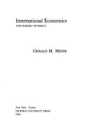 International economics : the theory of policy /
