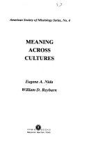Meaning across cultures /