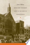 English common law in the age of Mansfield