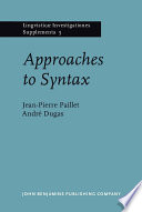 Approaches to syntax