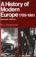 A history of modern Europe, 1789-1970 /