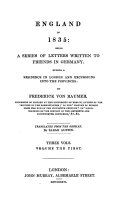 England in 1835 : a series of letters written to friends in Germany during a residence in London and excursions into the provinces /