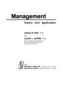 Management : theory and application /