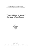 From college to work : the case of the Sudan /