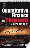 Quantitative finance for physicists an introduction /