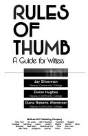 Rules of thumb : a guide for writers /