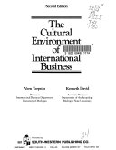 The cultural environment of international business /