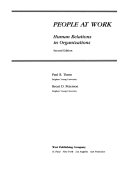 People at work : Human relations in organizations /