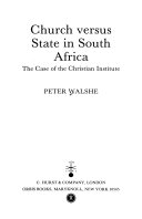 Church versus state in South Africa : the case of the Christian Institute /