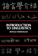 Introduction to linguistics /