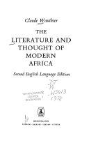 The literature and thought of modern Africa /