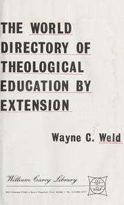 The world directory of theological education by extension /