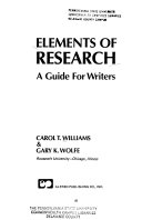 Elements of research : a guide for writers /