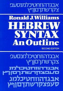 Hebrew syntax : an outline /