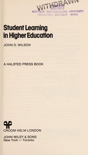 Student learning in higher education /