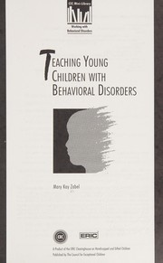 Teaching young children with behavioral disorders /